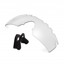 Walleva Clear Vented Replacement Lenses With Black Nosepad for Oakley M Frame Strike Sunglasses